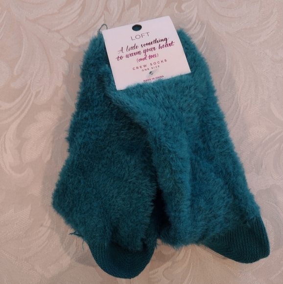 NWT LOFT Turquoise Crew Sock - Picture 1 of 4